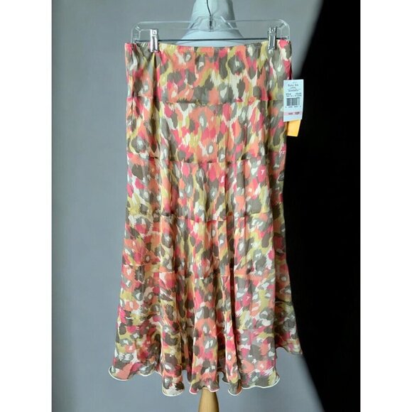 Chic Boho Womens Petite Multicolor Floral Lined A Line Skirt Ruby Rd NEW 10P - Picture 5 of 7